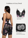 Popilush® Shapewear Deep V Convertible Strap Mid-Thigh Bodysuit