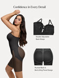 Popilush® Shapewear Deep V Convertible Strap Mid-Thigh Bodysuit