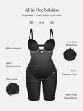 Popilush® Shapewear Deep V Convertible Strap Mid-Thigh Bodysuit