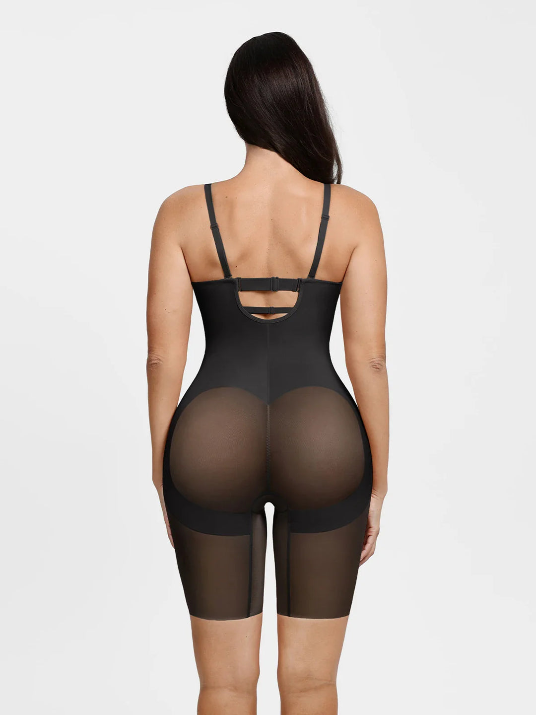 Popilush® Shapewear Deep V Convertible Strap Mid-Thigh Bodysuit