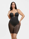 Popilush® Shapewear Deep V Convertible Strap Mid-Thigh Bodysuit