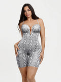 Popilush® Shapewear Deep V Convertible Strap Mid-Thigh Bodysuit