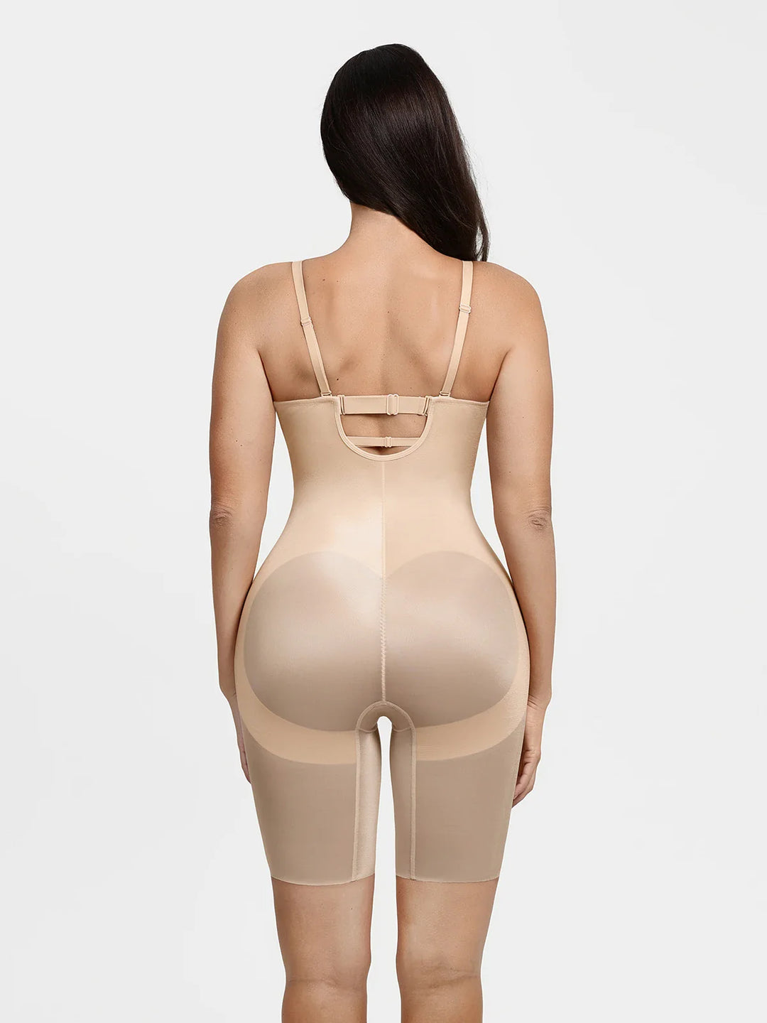Popilush® Shapewear Deep V Convertible Strap Mid-Thigh Bodysuit