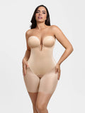 Popilush® Shapewear Deep V Convertible Strap Mid-Thigh Bodysuit