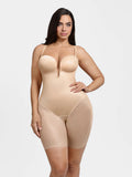 Popilush® Shapewear Deep V Convertible Strap Mid-Thigh Bodysuit