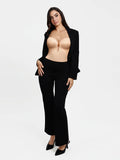 Popilush® Shapewear Deep V Convertible Strap Mid-Thigh Bodysuit