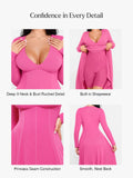 Popilush® Shapewear Deep V-Neck A-Line Maxi Dress