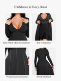 Popilush® Shapewear Deep V-Neck A-Line Maxi Dress