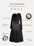 Popilush® Shapewear Deep V-Neck A-Line Maxi Dress