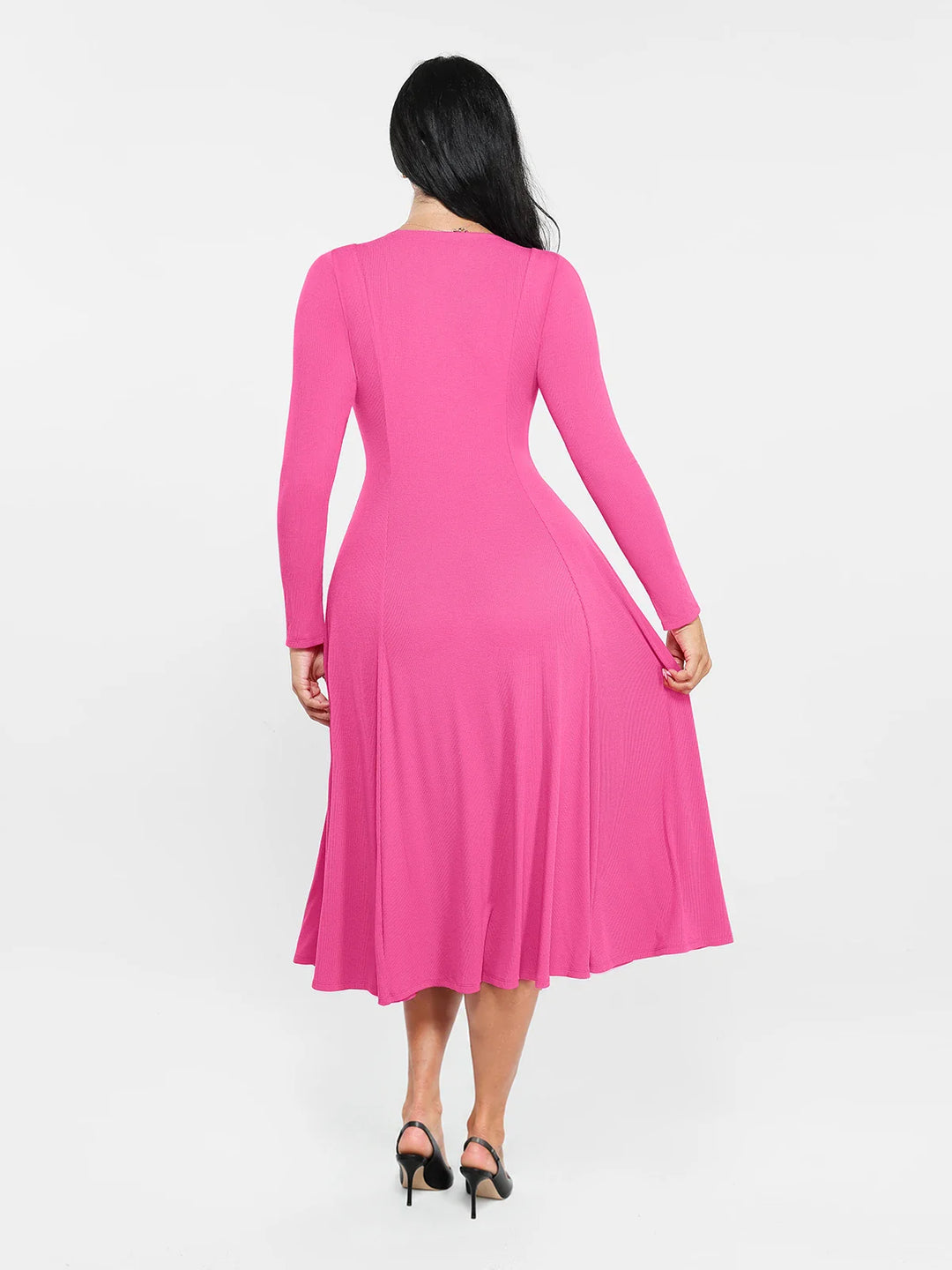 Popilush® Shapewear Deep V-Neck A-Line Maxi Dress
