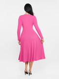 Popilush® Shapewear Deep V-Neck A-Line Maxi Dress