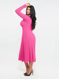 Popilush® Shapewear Deep V-Neck A-Line Maxi Dress