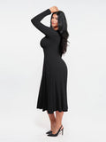 Popilush® Shapewear Deep V-Neck A-Line Maxi Dress