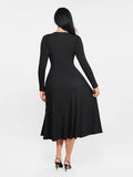 Popilush® Shapewear Deep V-Neck A-Line Maxi Dress