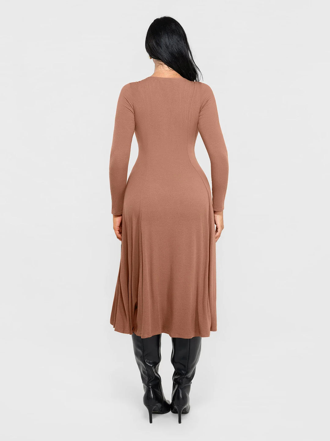 Popilush® Shapewear Deep V-Neck A-Line Maxi Dress