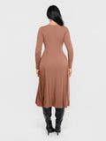 Popilush® Shapewear Deep V-Neck A-Line Maxi Dress