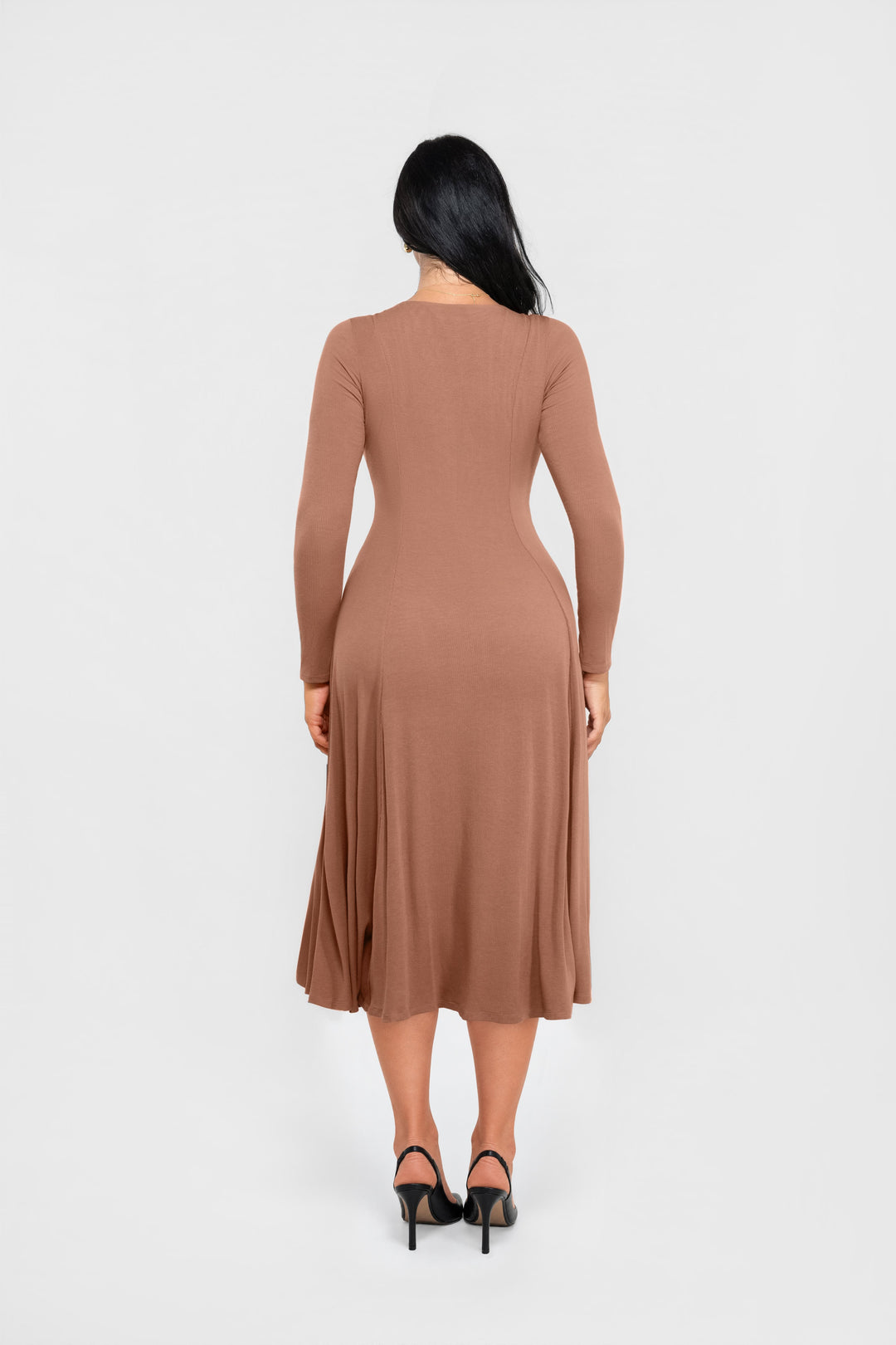 Popilush® Shapewear Deep V-Neck A-Line Maxi Dress