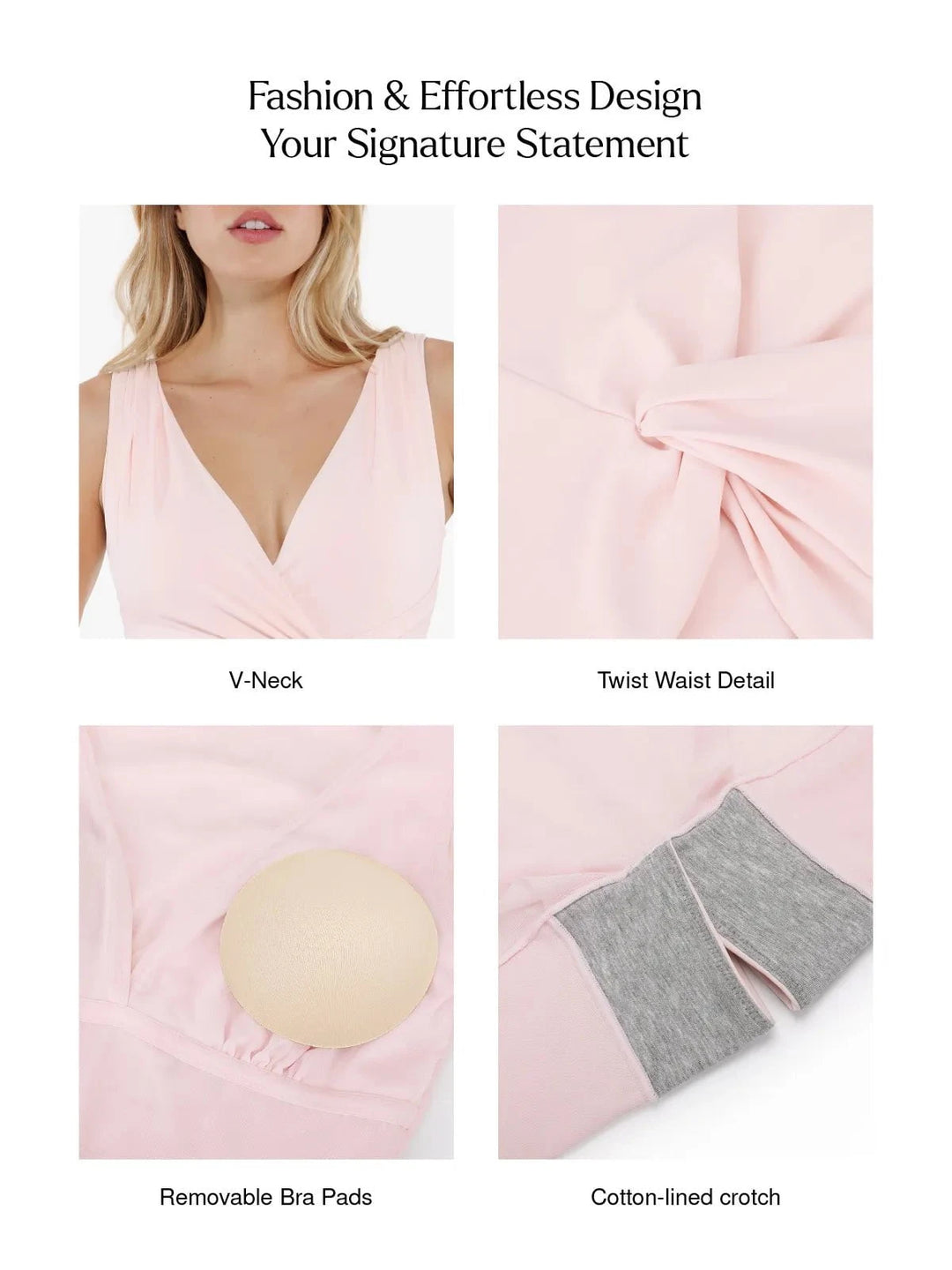 Popilush® Shapewear Deep V-Neck Bias Twist Sculpting Mini Dress