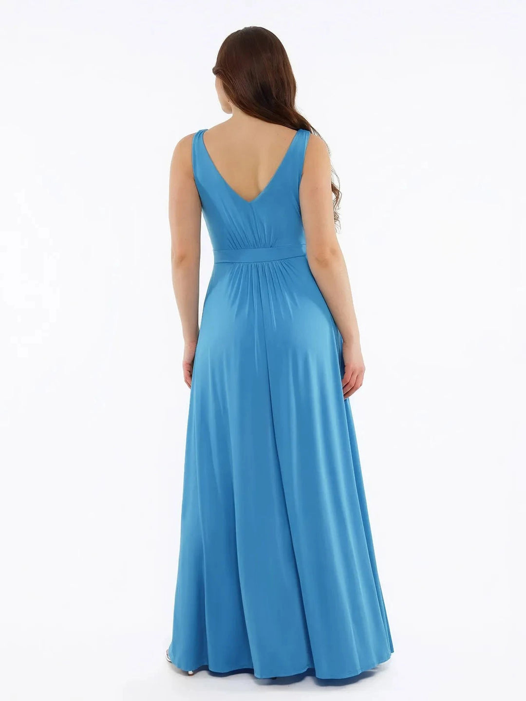 Popilush® Shapewear Deep V-Neck Front Slit Goddess Maxi Dress