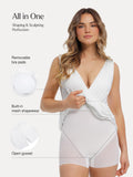 Popilush® Shapewear Deep V-Neck Front Slit Goddess Maxi Dress