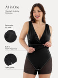 Popilush® Shapewear Deep V-Neck Front Slit Goddess Maxi Dress