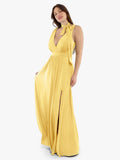Popilush® Shapewear Deep V-Neck Front Slit Goddess Maxi Dress