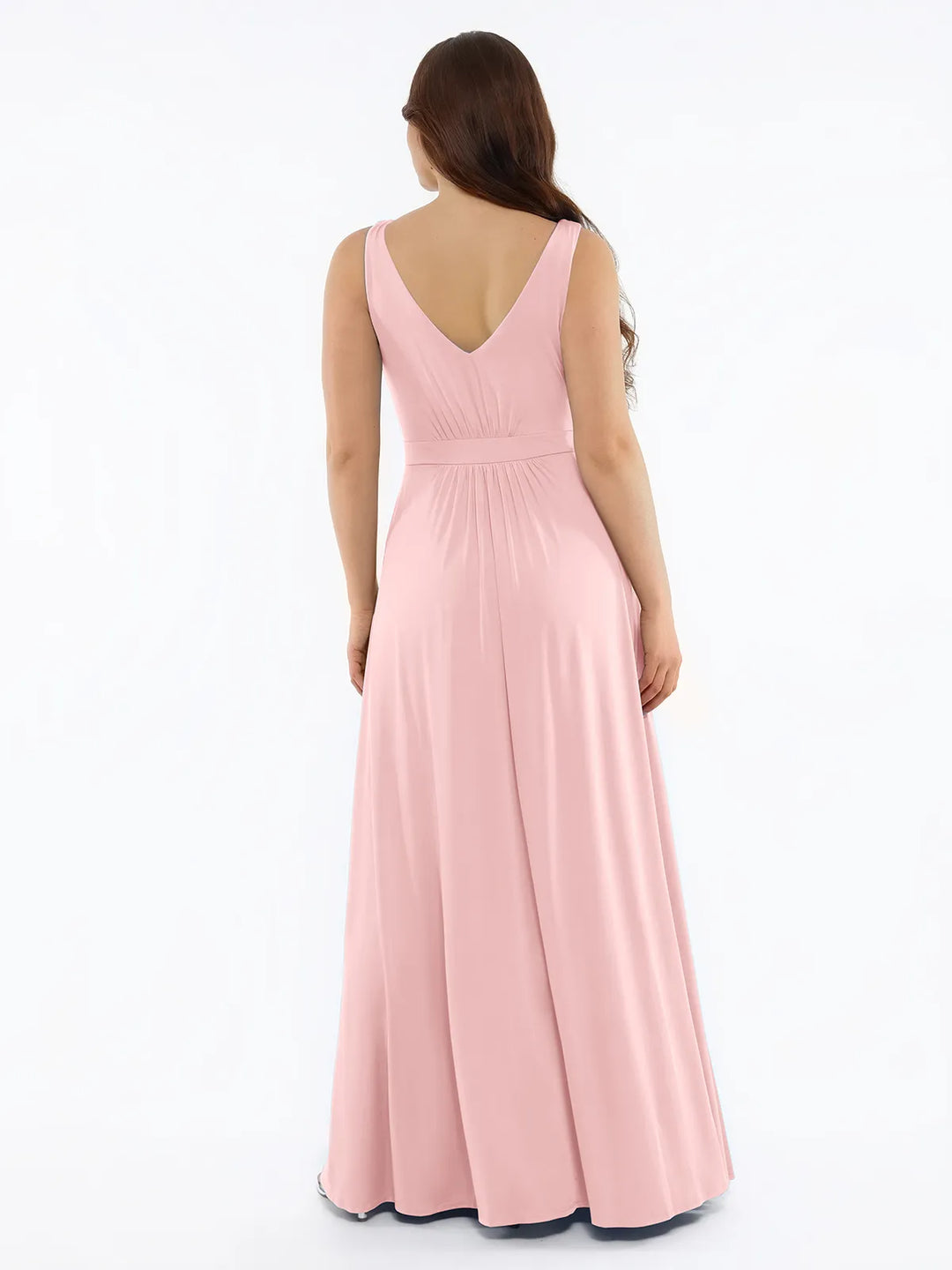 Popilush® Shapewear Deep V-Neck Front Slit Goddess Maxi Dress