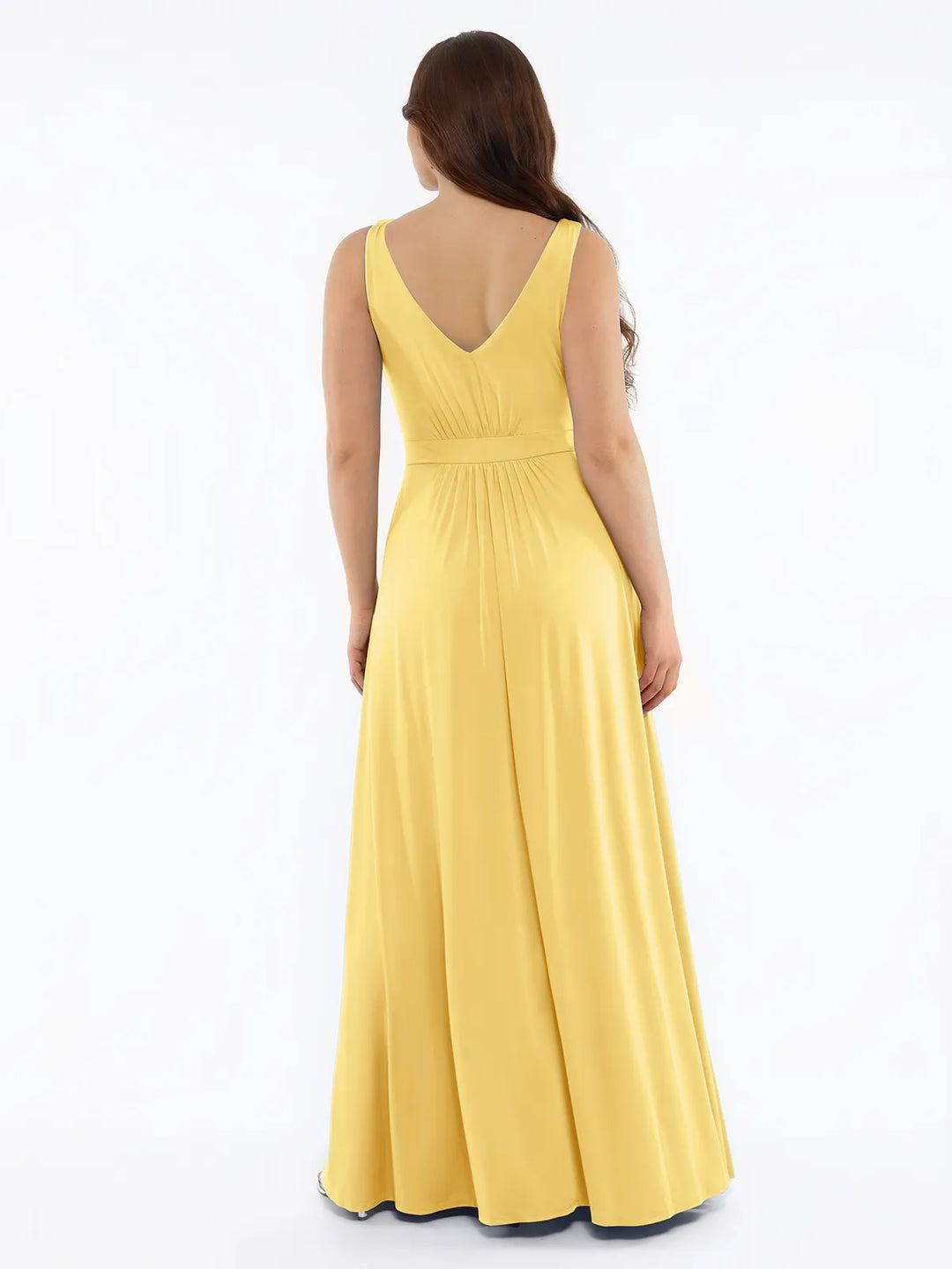 Popilush® Shapewear Deep V-Neck Front Slit Goddess Maxi Dress