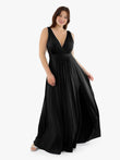 Popilush® Black / XS Shapewear Deep V-Neck Front Slit Goddess Maxi Dress