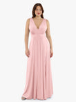 Popilush® Pink / XS Shapewear Deep V-Neck Front Slit Goddess Maxi Dress
