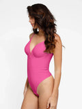 Popilush® Tops Body Shaper Tank Shapewear Deep V-Neck Low Back Sculpting Thong Bodysuit