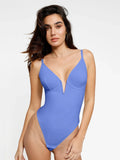 Popilush® Tops Body Shaper Tank Shapewear Deep V-Neck Low Back Sculpting Thong Bodysuit