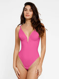 Popilush® Tops Body Shaper Tank Pink / S Shapewear Deep V-Neck Low Back Sculpting Thong Bodysuit