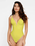 Popilush® Tops Body Shaper Tank Yellow / S Shapewear Deep V-Neck Low Back Sculpting Thong Bodysuit