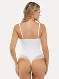 Popilush® Sexy Tops Body Shaper Shapewear Deep V-Neck Sculpting Lace Inset Bodysuit