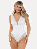 Popilush® Sexy Tops Body Shaper White / XS Shapewear Deep V-Neck Sculpting Lace Inset Bodysuit
