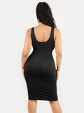 Popilush® Shapewear Deep V-Neck Tummy Control Midi Dress