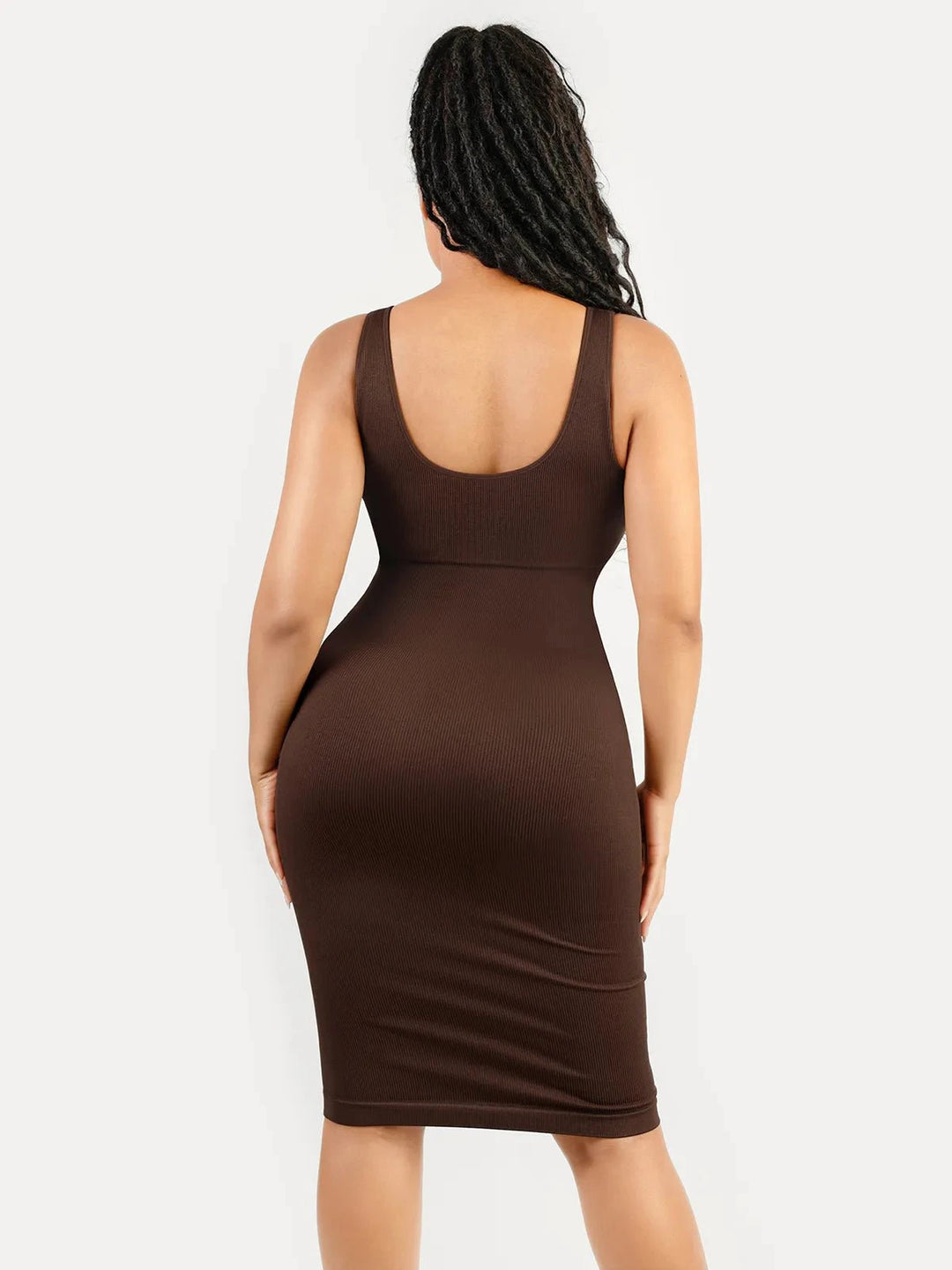 Popilush® Shapewear Deep V-Neck Tummy Control Midi Dress