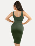 Popilush® Shapewear Deep V-Neck Tummy Control Midi Dress