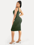 Popilush® Shapewear Deep V-Neck Tummy Control Midi Dress