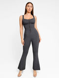 Popilush® Denim Casual Jumpsuit Tank Jumpsuit / Black / XS Shapewear Denim Short Sleeve Zip Front Butt Lift Jumpsuit
