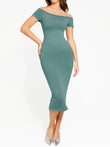 Popilush® Eucalyptus / XXS Shapewear Eco-Friendly Off Shoulder Seamless Dress