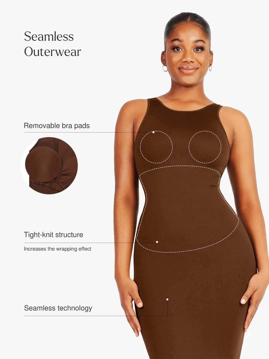 Popilush® Shapewear Eco-Friendly Sculpting Seamless Midi Dress Set
