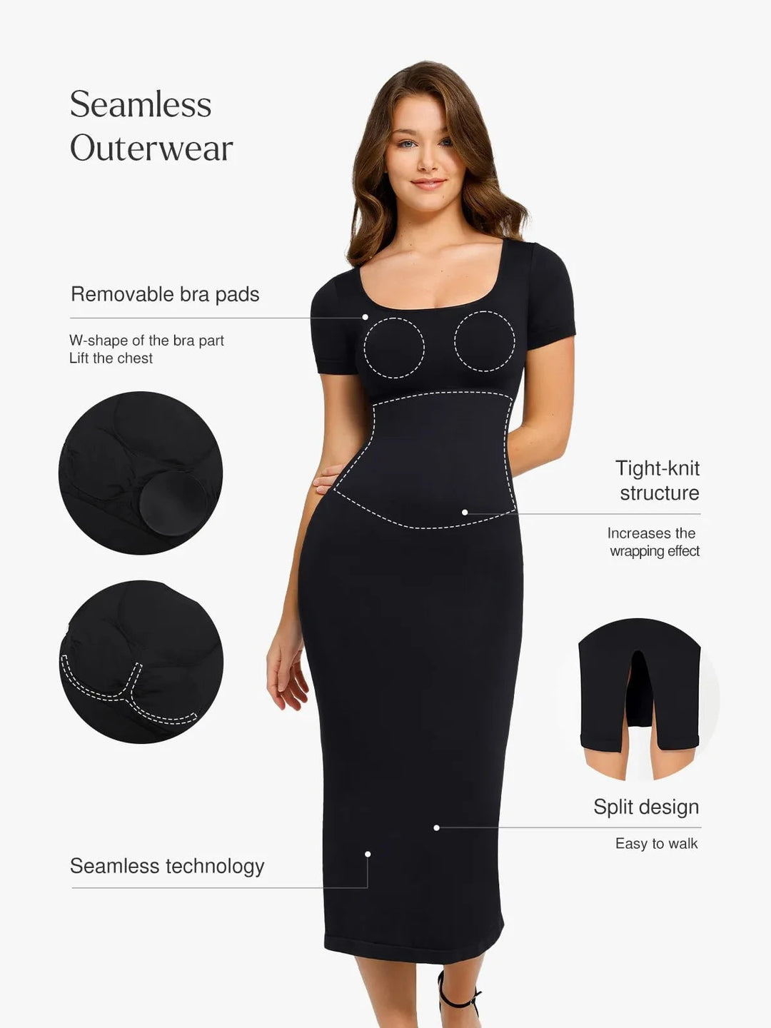 Popilush® Shapewear Eco-Friendly Sculpting Seamless Midi Dress Set