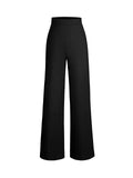 Popilush® Business Casual Pants Shapewear Executive High Waisted Wide-Leg Ponte Pants
