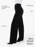 Popilush® Business Casual Pants Shapewear Executive High Waisted Wide-Leg Ponte Pants