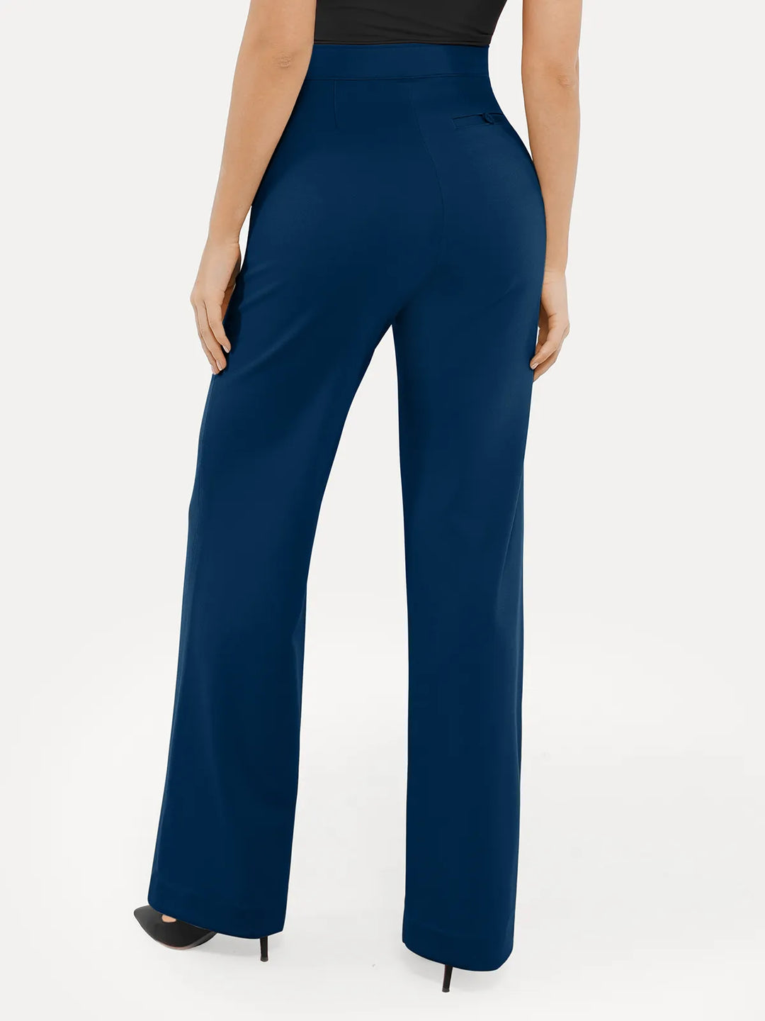 Popilush® Business Casual Pants Shapewear Executive High Waisted Wide-Leg Ponte Pants