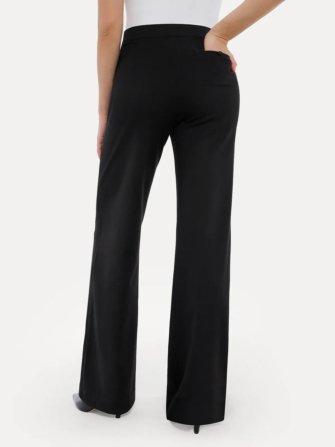 Popilush® Business Casual Pants Shapewear Executive High Waisted Wide-Leg Ponte Pants