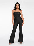 Popilush® Sexy Slip Flare Jumpsuit Jumpsuit / Black / XS Shapewear Faux Leather Corset Jumpsuit Set