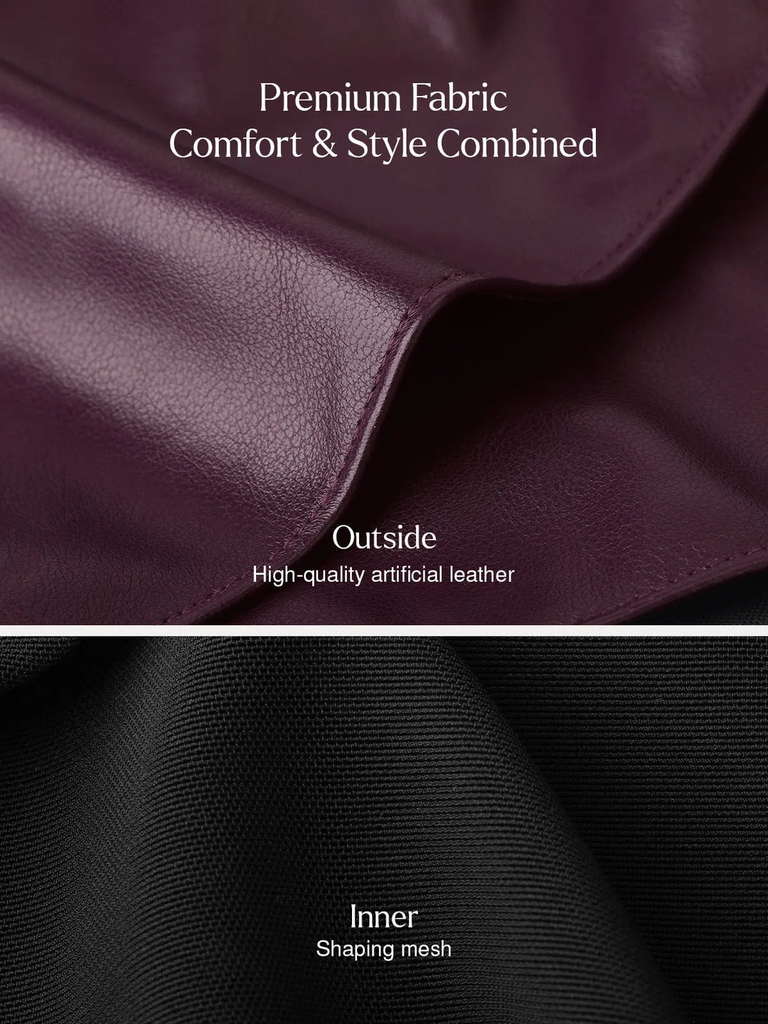Popilush® Shapewear Faux Leather High-Waisted Skort